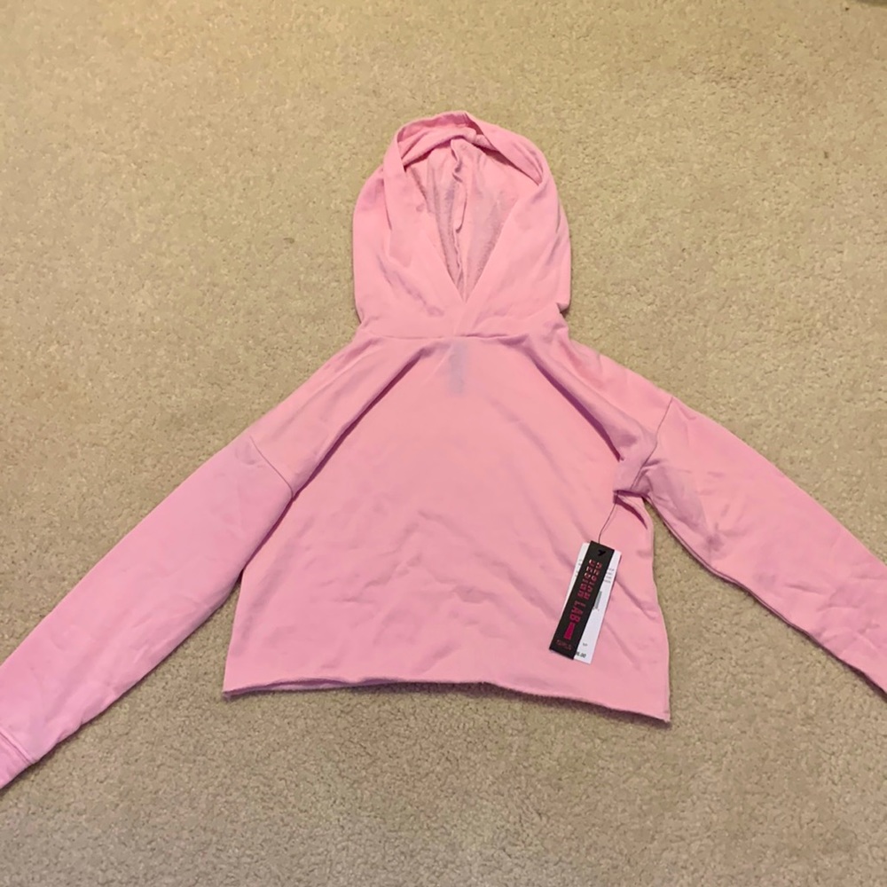 Design Lab girls pink cropped hoodie